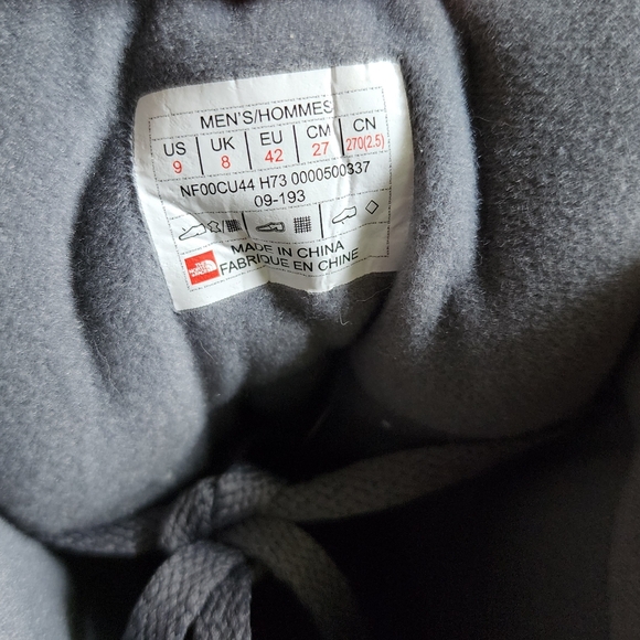 North Face Men Chilkat Waterproof Winter Warm Insulated Boot Shoe 9 Gray Neutral - Picture 5 of 9